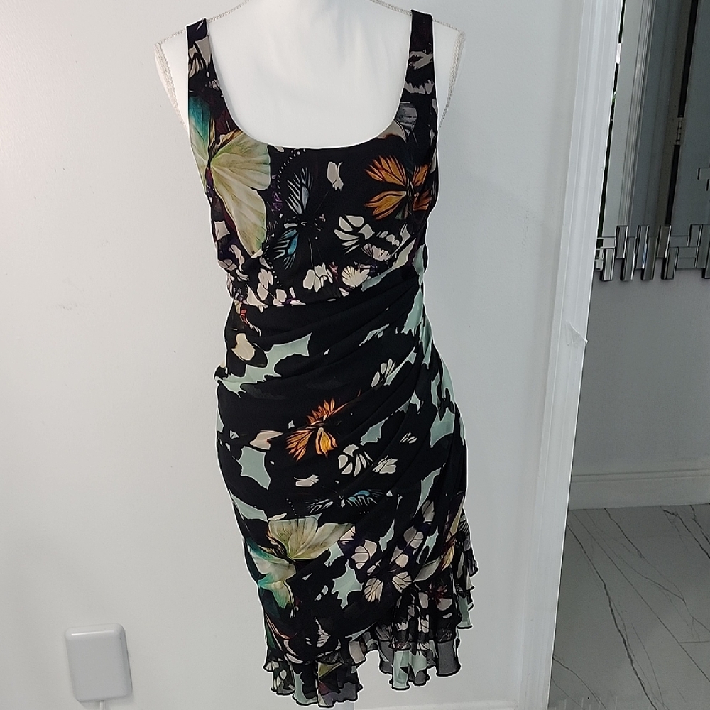 Emanuel Ungaro Black Dress with Floral Accents